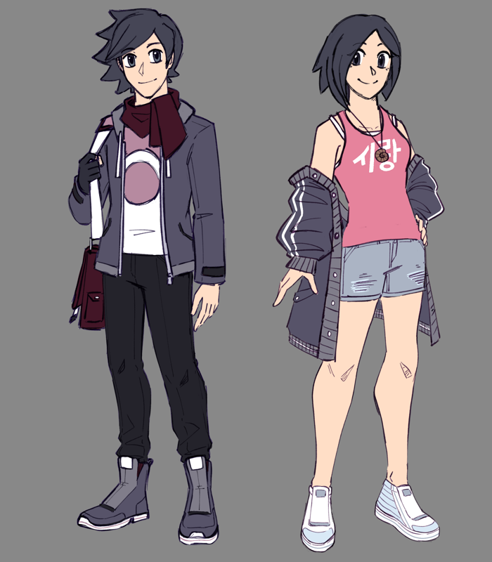 Ren and Reina V14 official art — a story decision point